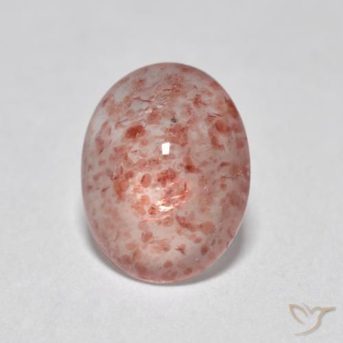 0.93ct Natural Rosado claro Cuarzo fresa, Ovalada, Translúcido