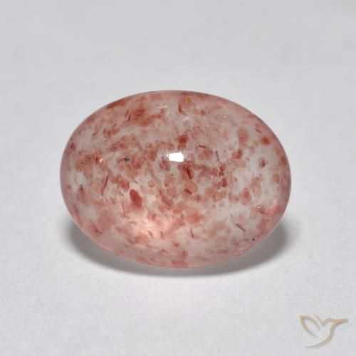 Cuarzo fresa Rosado claro natural de 0.93 ct, Ovalada, Translúcido