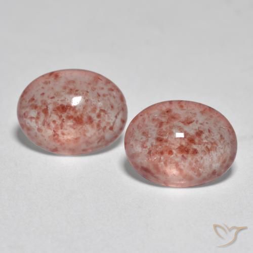 1.99ctw Natural Rosado claro medio cuarzo fresa, Ovalada, Translúcido