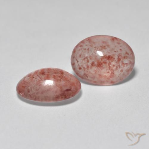 Gemas de Cuarzo fresa Rosado claro medio natural de 1.99 ct, Ovalada, Translúcido