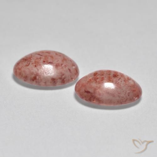 Gemas de Cuarzo fresa Rosado claro medio natural de 1.99 ct, Ovalada, Translúcido