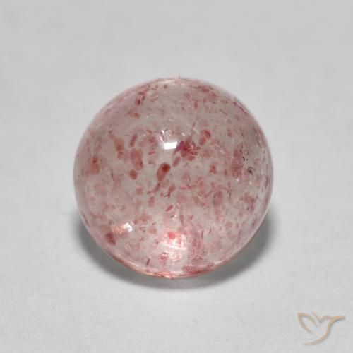 1.63ct Natural Rosado claro Cuarzo fresa, Redondo, Translúcido