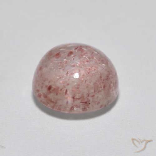 Cuarzo fresa Rosado claro natural de 1.63 ct, Redondo, Translúcido
