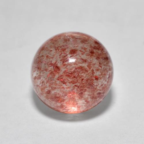 Cuarzo fresa rosa rosado natural de 1,95 ct, corte redondo, translúcido