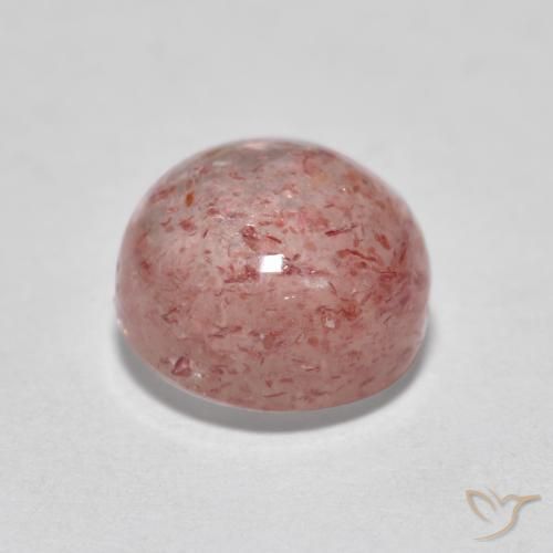 Cuarzo fresa Rosado claro medio natural de 1.90 ct, Redondo, Translúcido