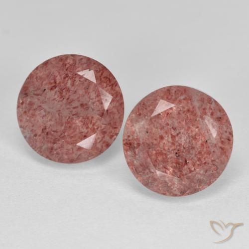 6.12ctw Natural Rosa rosado cuarzo fresa, Redondo, Translúcido