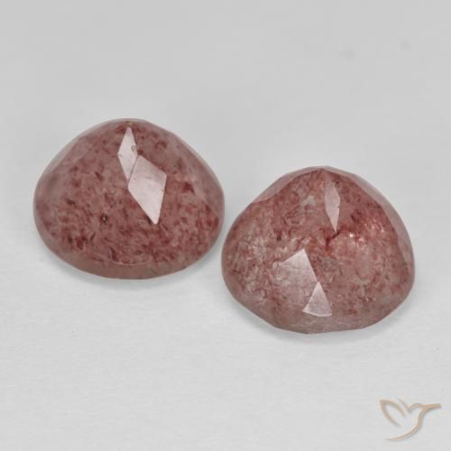Gemas de Cuarzo fresa Rosa rosado natural de 6.12 ct, Redondo, Translúcido