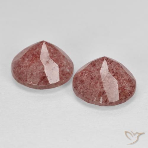 Gemas de Cuarzo fresa Rosado medio natural de 5.38 ct, Redondo, Translúcido