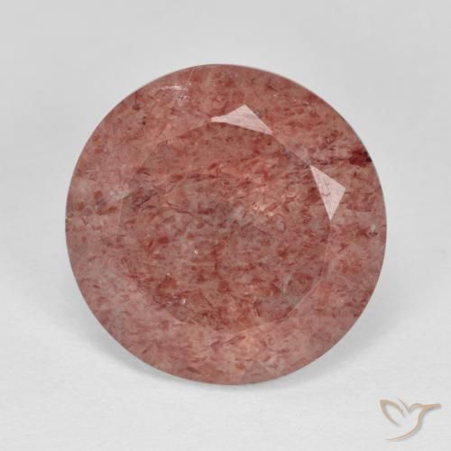 6.90ct Natural Rosado medio Cuarzo fresa, Redondo, Translúcido