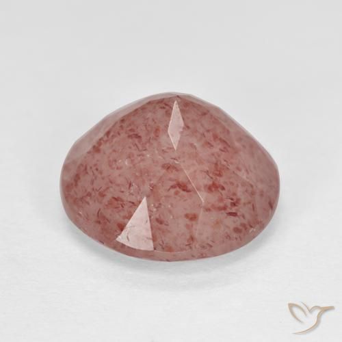 Cuarzo fresa Rosa rosado natural de 4.40 ct, Redondo, Translúcido