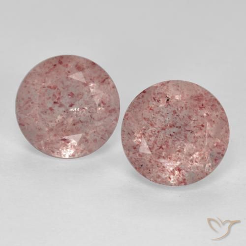 3.88ctw Natural Rosado claro Cuarzo fresa, Redondo, Translúcido