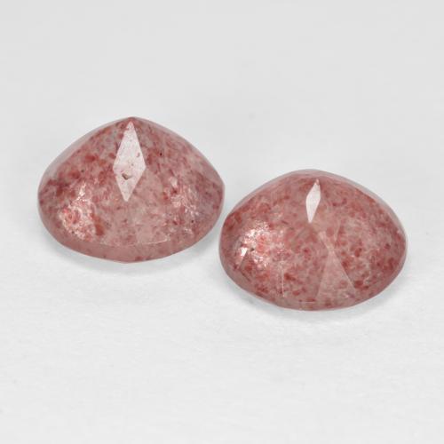 Gemas de cuarzo fresa rosa natural de 3,69 ct, corte redondo, translúcido