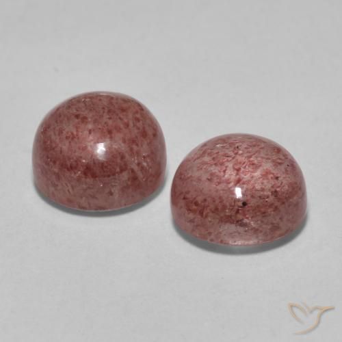 Gemas de Cuarzo fresa Rosado medio natural de 3.67 ct, Redondo, Translúcido