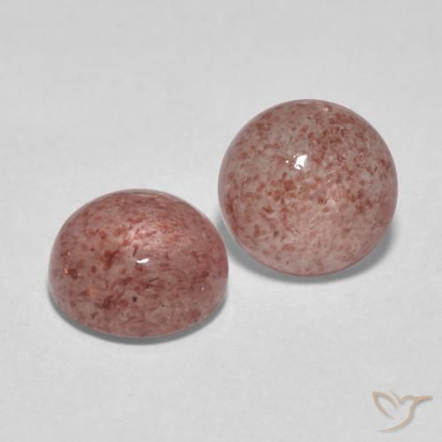 Gemas de Cuarzo fresa Rosado rosa intenso natural de 3.33 ct, Redondo, Translúcido