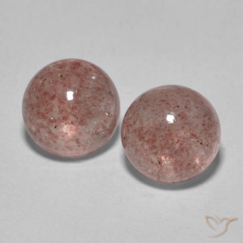 3.40ctw Natural Rosado palo de rosa claro Cuarzo fresa, Redondo, Translúcido