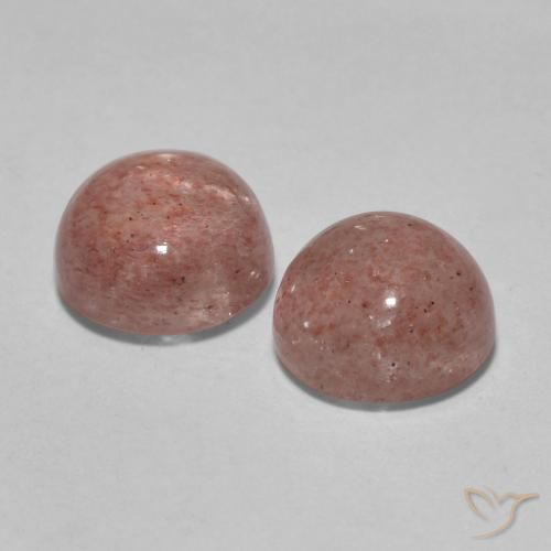 Gemas de Cuarzo fresa Rosado palo de rosa claro natural de 3.40 ct, Redondo, Translúcido