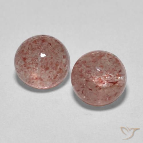 2.55ctw Natural Rosado palo de rosa claro Cuarzo fresa, Redondo, Translúcido