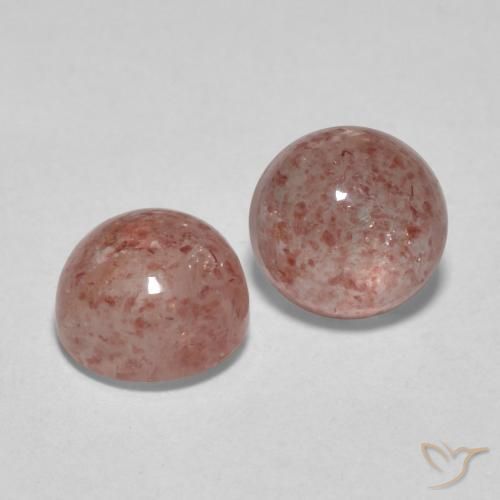Gemas de Cuarzo fresa Rosado palo de rosa claro natural de 2.55 ct, Redondo, Translúcido