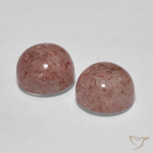 Gemas de Cuarzo fresa Rosado palo de rosa claro natural de 2.55 ct, Redondo, Translúcido