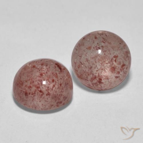 Gemas de Cuarzo fresa Rosado medio natural de 5.63 ct, Redondo, Translúcido
