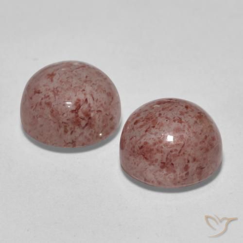 Gemas de Cuarzo fresa Rosado medio natural de 5.63 ct, Redondo, Translúcido
