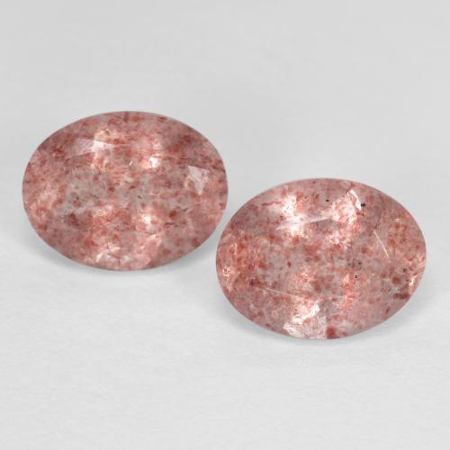 Gemas de cuarzo fresa rosado terroso natural de 2,35 ct, corte óvalo, translúcido