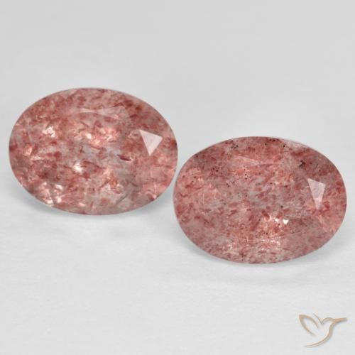 2.79ctw Natural Rosa rosado cuarzo fresa, Ovalada, Translúcido