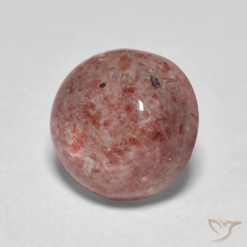 Cuarzo fresa Rosa rosado natural de 1.86 ct, Redondo, Translúcido