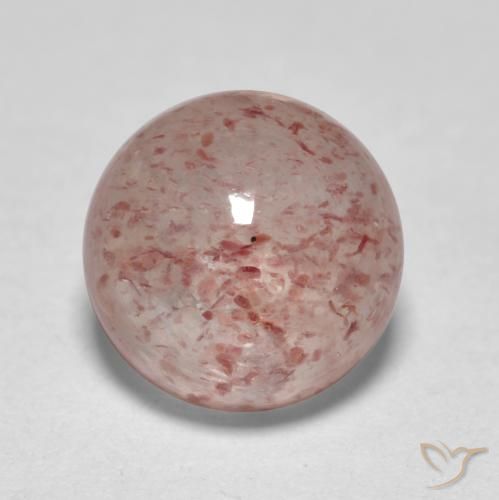 1.89ct Natural Rosado terroso Cuarzo fresa, Redondo, Translúcido