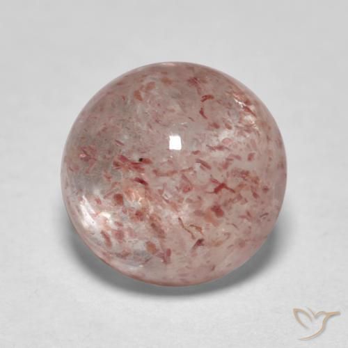 Cuarzo fresa Rosado terroso natural de 1.89 ct, Redondo, Translúcido