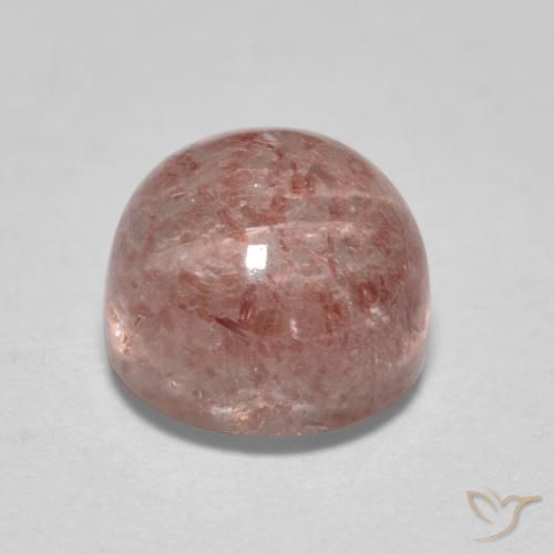 Cuarzo Fresa Rosado claro natural de 1.43 ct, Corte Redondo, Translúcido
