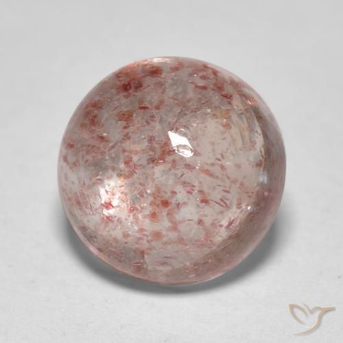Cuarzo fresa Rosado medio natural de 2.59 ct, Redondo, Transparente