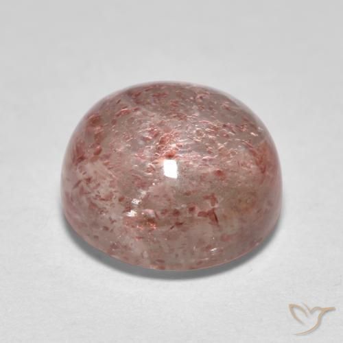 Cuarzo fresa Rosado medio natural de 2.59 ct, Redondo, Transparente