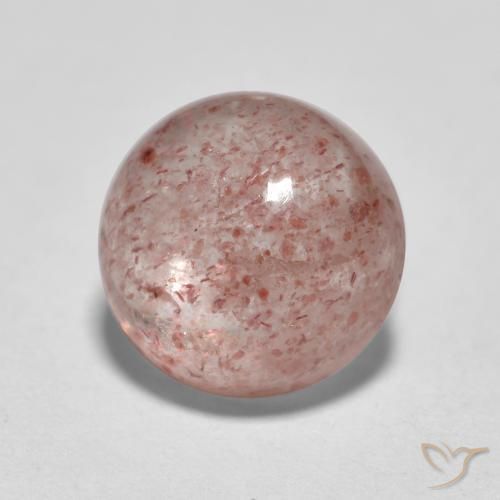 Cuarzo fresa Rosado medio natural de 2.77 ct, Redondo, Translúcido