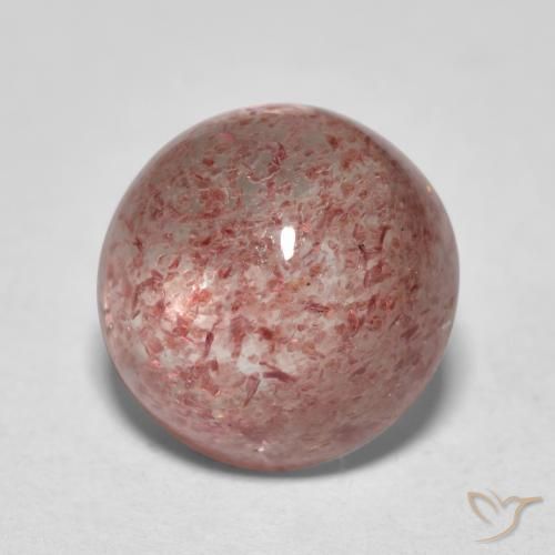 Cuarzo fresa Rosado medio natural de 2.75 ct, Redondo, Translúcido