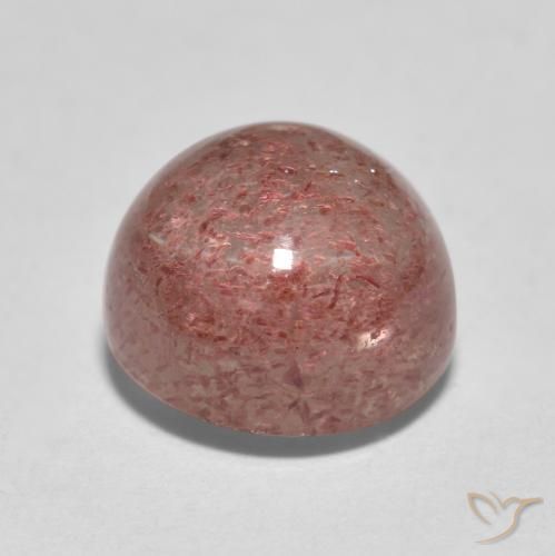 Cuarzo fresa Rosado medio natural de 2.75 ct, Redondo, Translúcido