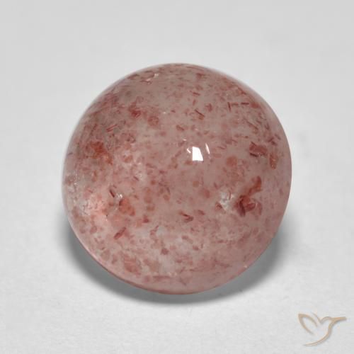 Cuarzo fresa Rosado medio natural de 2.47 ct, Redondo, Translúcido