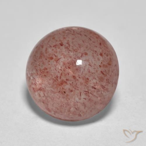 Cuarzo fresa Rosado claro natural de 3.56 ct, Redondo, Translúcido