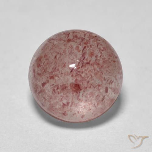 1.96ct Natural Rosado terroso Cuarzo fresa, Redondo, Translúcido