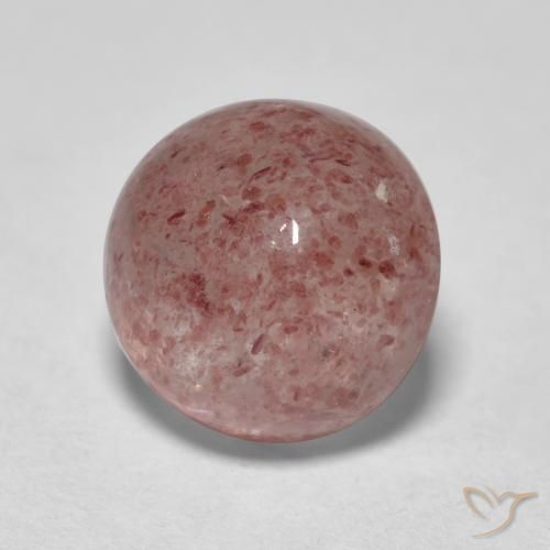 Cuarzo fresa Rosado terroso natural de 1.96 ct, Redondo, Translúcido