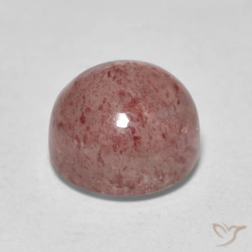 Cuarzo fresa Rosado terroso natural de 1.96 ct, Redondo, Translúcido