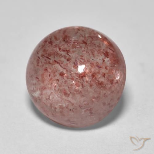 Cuarzo fresa Rosado claro natural de 3.84 ct, Redondo, Translúcido