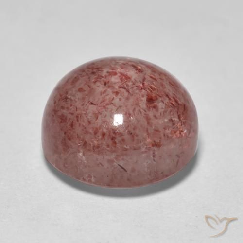 Cuarzo fresa Rosado claro natural de 3.84 ct, Redondo, Translúcido