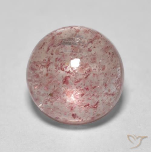 2.69ct Natural Rosado claro Cuarzo fresa, Redondo, Translúcido