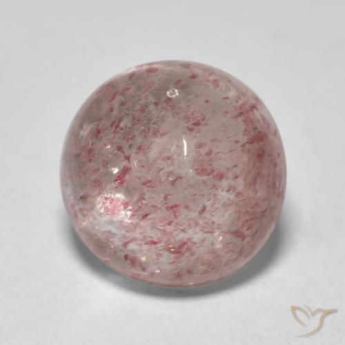 Cuarzo fresa Rosado claro natural de 2.69 ct, Redondo, Translúcido