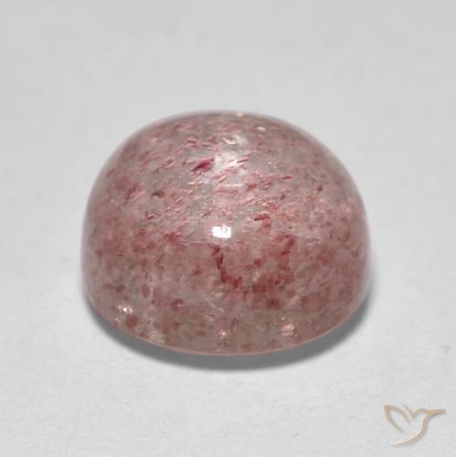 Cuarzo fresa Rosado claro natural de 2.69 ct, Redondo, Translúcido