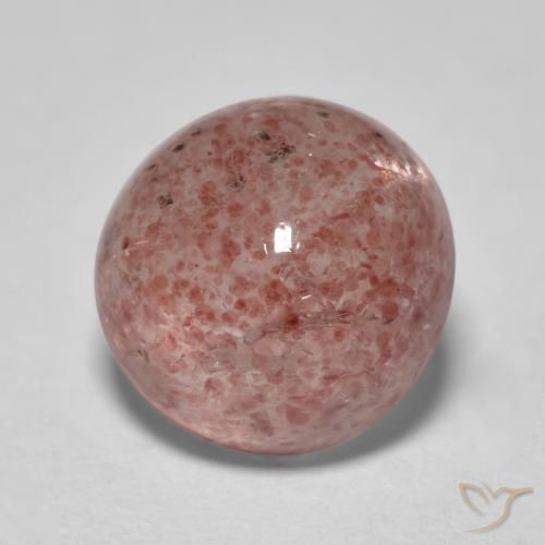 Cuarzo fresa Rosado medio natural de 2.89 ct, Redondo, Translúcido