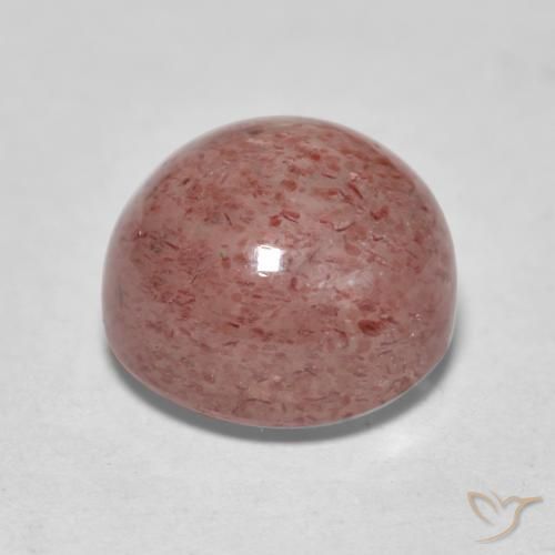 Cuarzo fresa Rosado medio natural de 2.89 ct, Redondo, Translúcido