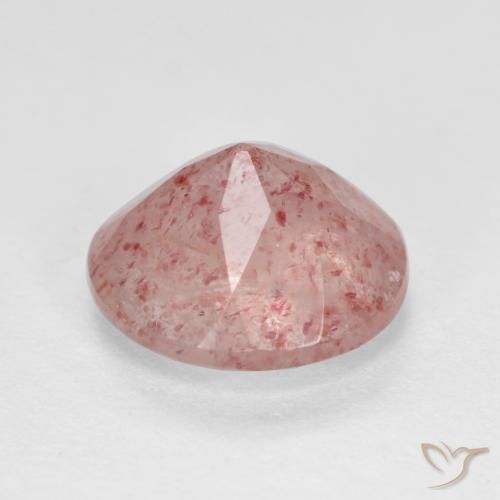 Cuarzo fresa Rosado claro natural de 2.40 ct, Redondo, Translúcido