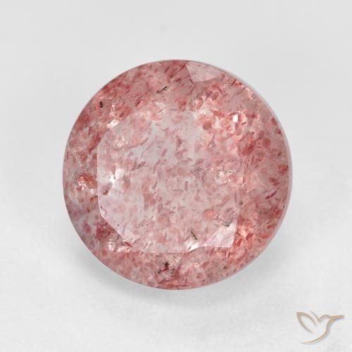 Cuarzo fresa Rosado terroso natural de 3.04 ct, Redondo, Translúcido
